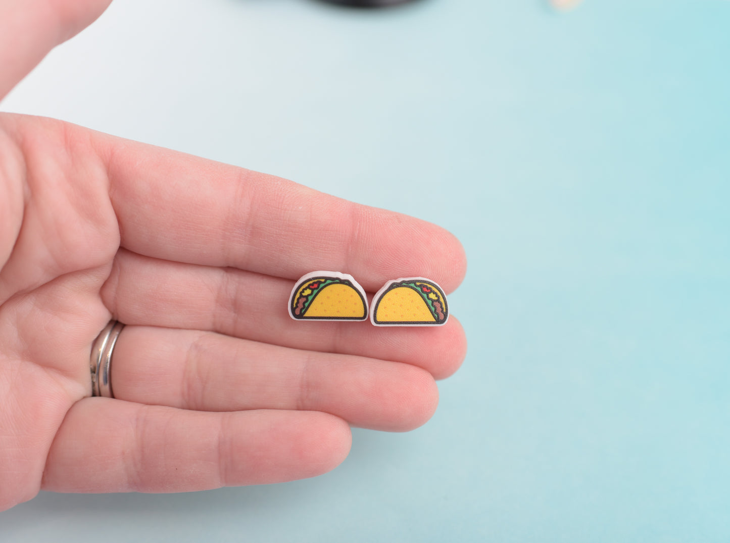 Taco Earrings with Titanium Posts