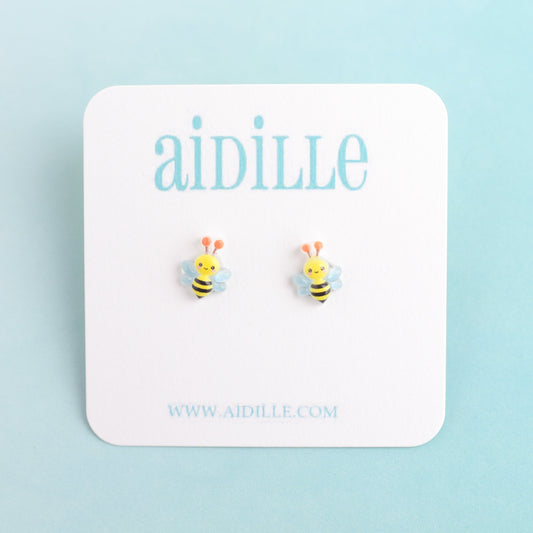 Cute Bee Earrings with Titanium Posts