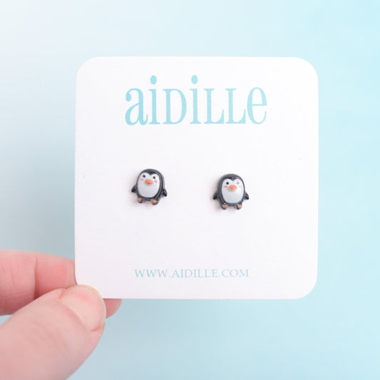 Little Penguin Earrings with Titanium Posts